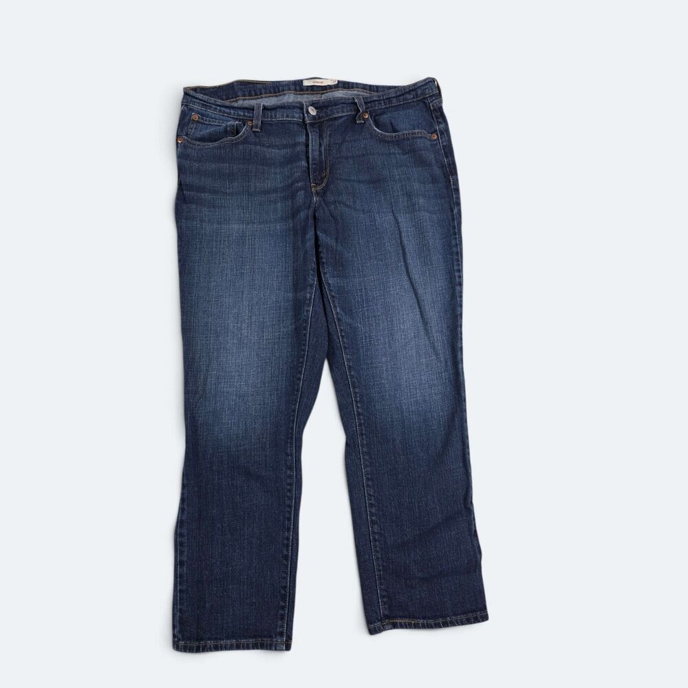 Levi's Boyfriend Jeans Size 32 Classic Medium Dark Wash Stretch Straight Leg